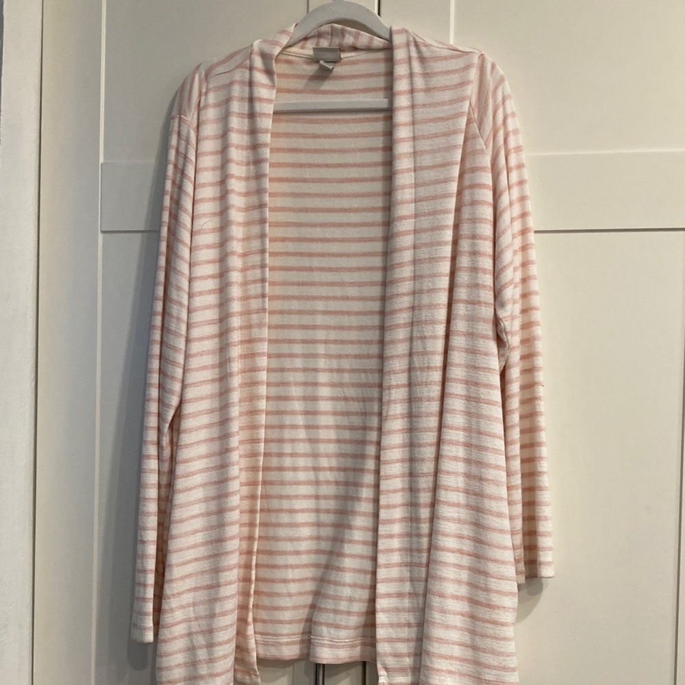 Pink and White Striped Cardigan, Great spring look with all the colors, New Day